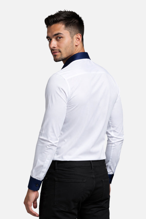 Camisa Ejecutiva Bicolor para Hombre Manga Larga