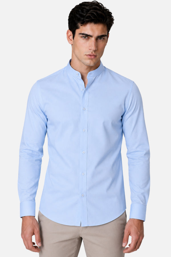 Camisa Ejecutiva Manga Larga Cuello Mao Hombre | Uniforme Empresarial Personalizado