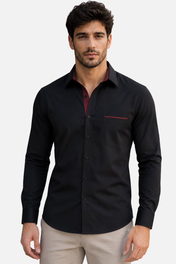 Camisa Ejecutiva Corporativa para Hombre con Detalles en Contraste