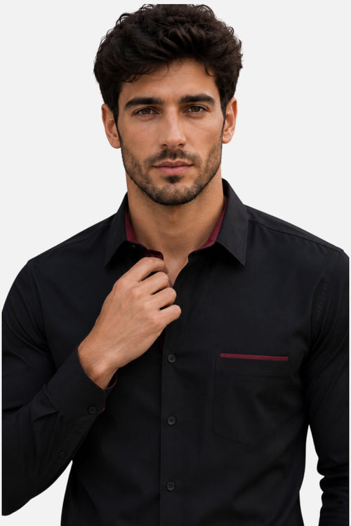 Camisa Ejecutiva Corporativa para Hombre con Detalles en Contraste