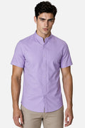 Camisa Cuello Mao para Hombre Manga Corta