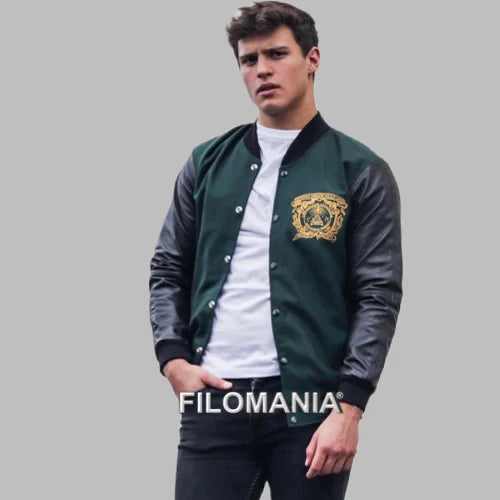 UAEM Negra Paño y Piel Jacket