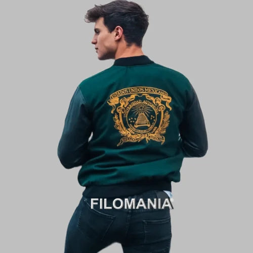 UAEM Negra Paño y Piel Jacket
