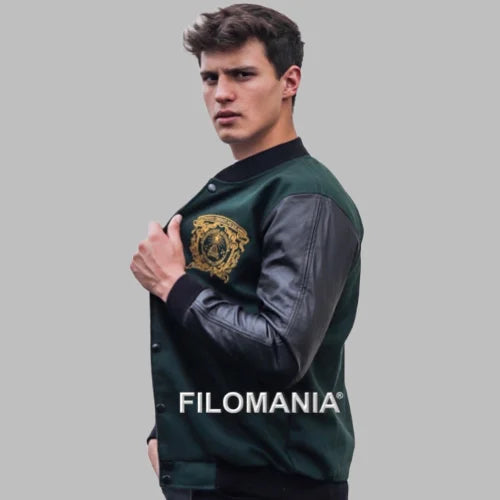 UAEM Negra Paño y Piel Jacket