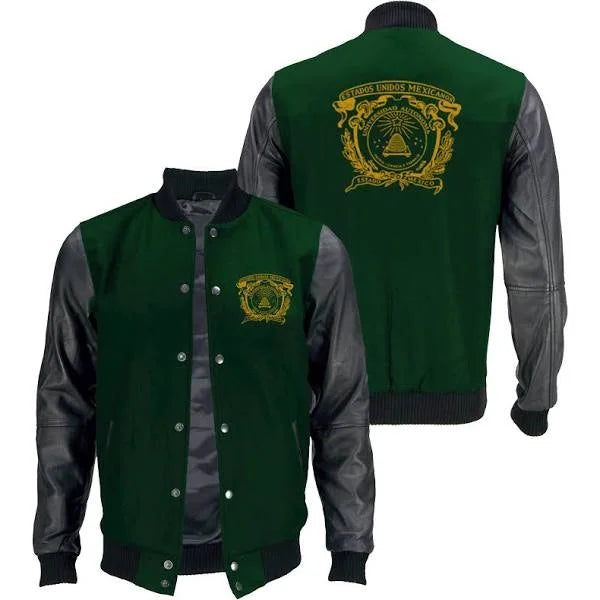 UAEM Negra Paño y Piel Jacket
