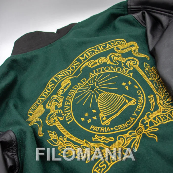 UAEM Negra Paño y Piel Jacket
